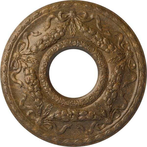 Ekena Millwork Hurley Ceiling Medallion (Fits Canopies up to 7 1/4"), 22 1/8"OD x 7 1/4"ID x 1 3/4"P, Rubbed Bronze CM26HURZS - main